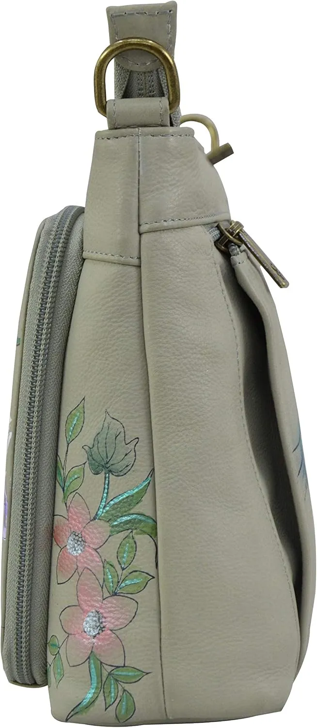 Anuschka Women’s Genuine Leather Shoulder Organiser - Hand Painted Exterior