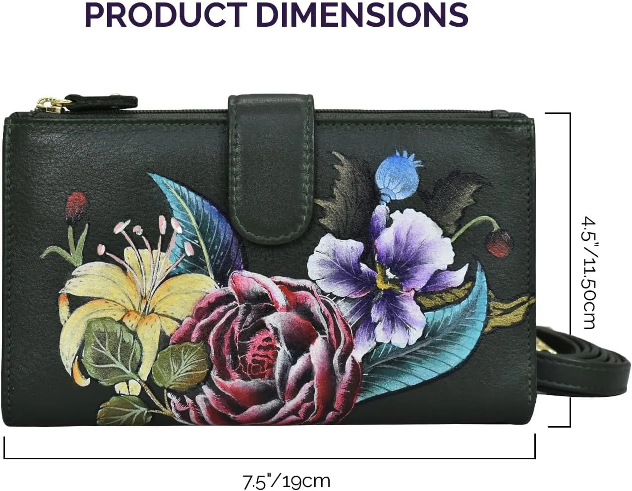 Anuschka Women's, Handpainted Leather Large Smart Phone Case & Wallet