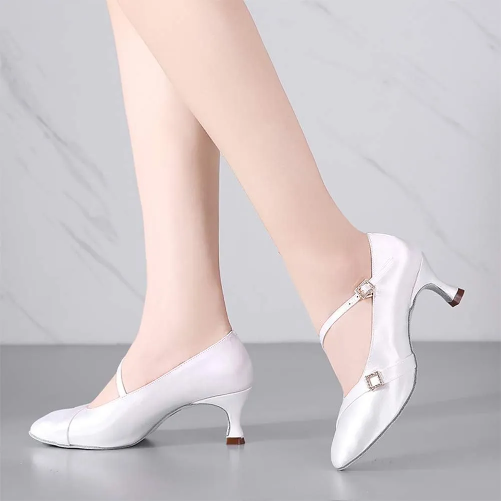 AOQUNFS Ballroom Dance Shoes Women Closed Toe Walts Salsa Latin Dance Shoes