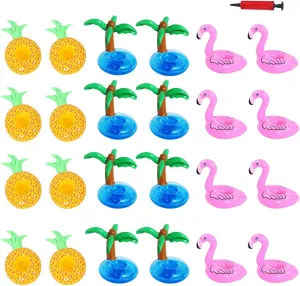 Aoutacc Float Drink Holders for Pool,Inflatable Beverage Floats Cup Coasters with Mini Air Pump