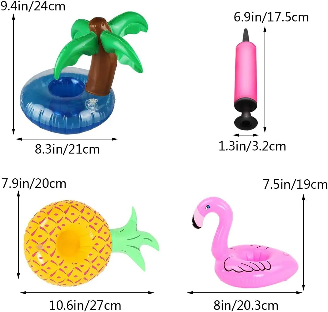 Aoutacc Float Drink Holders for Pool,Inflatable Beverage Floats Cup Coasters with Mini Air Pump
