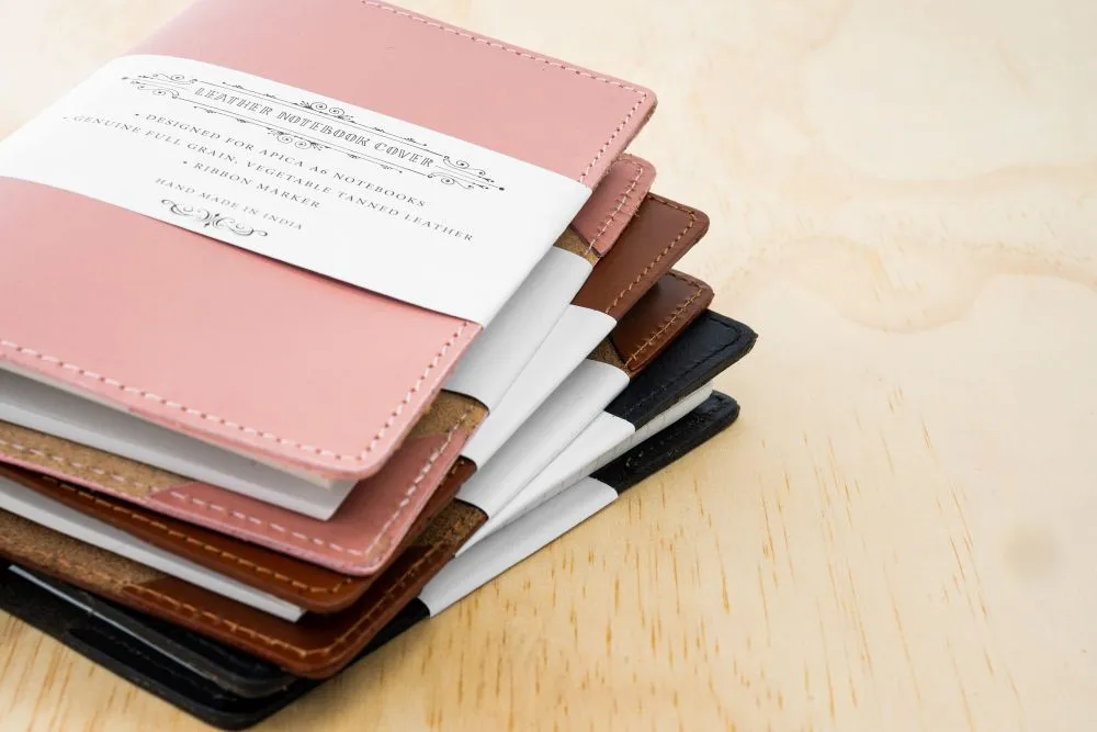 Apica Leather Notebook Jacket – A5, Dusky Pink