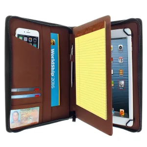Apple iPad Air 2 PadFolio Case Brown Executive Notepad Holder 8.5" To 11" Inch