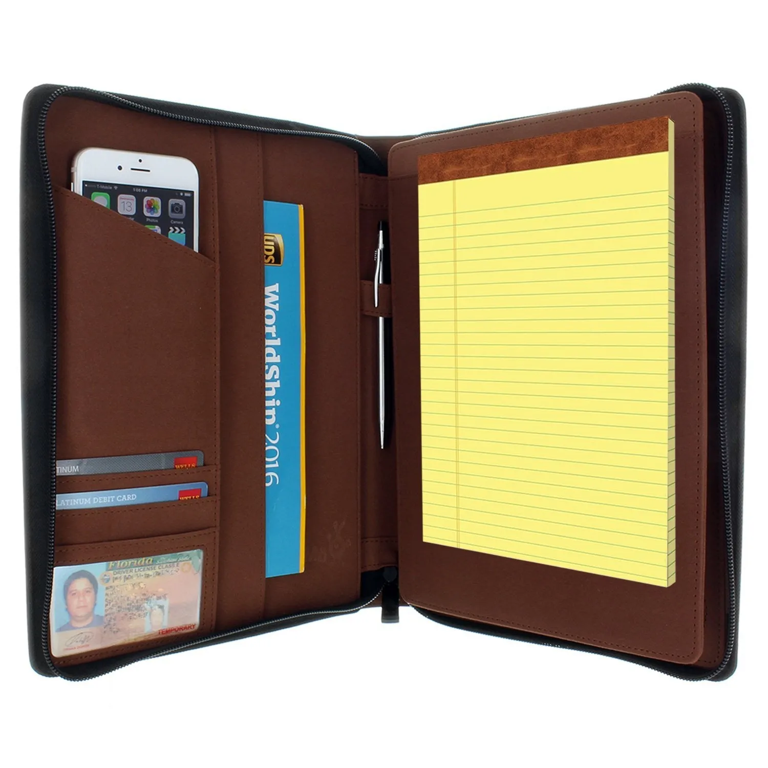 Apple iPad Air 4  PadFolio Case Black Executive Notepad Holder 8.5" To 11" Inch