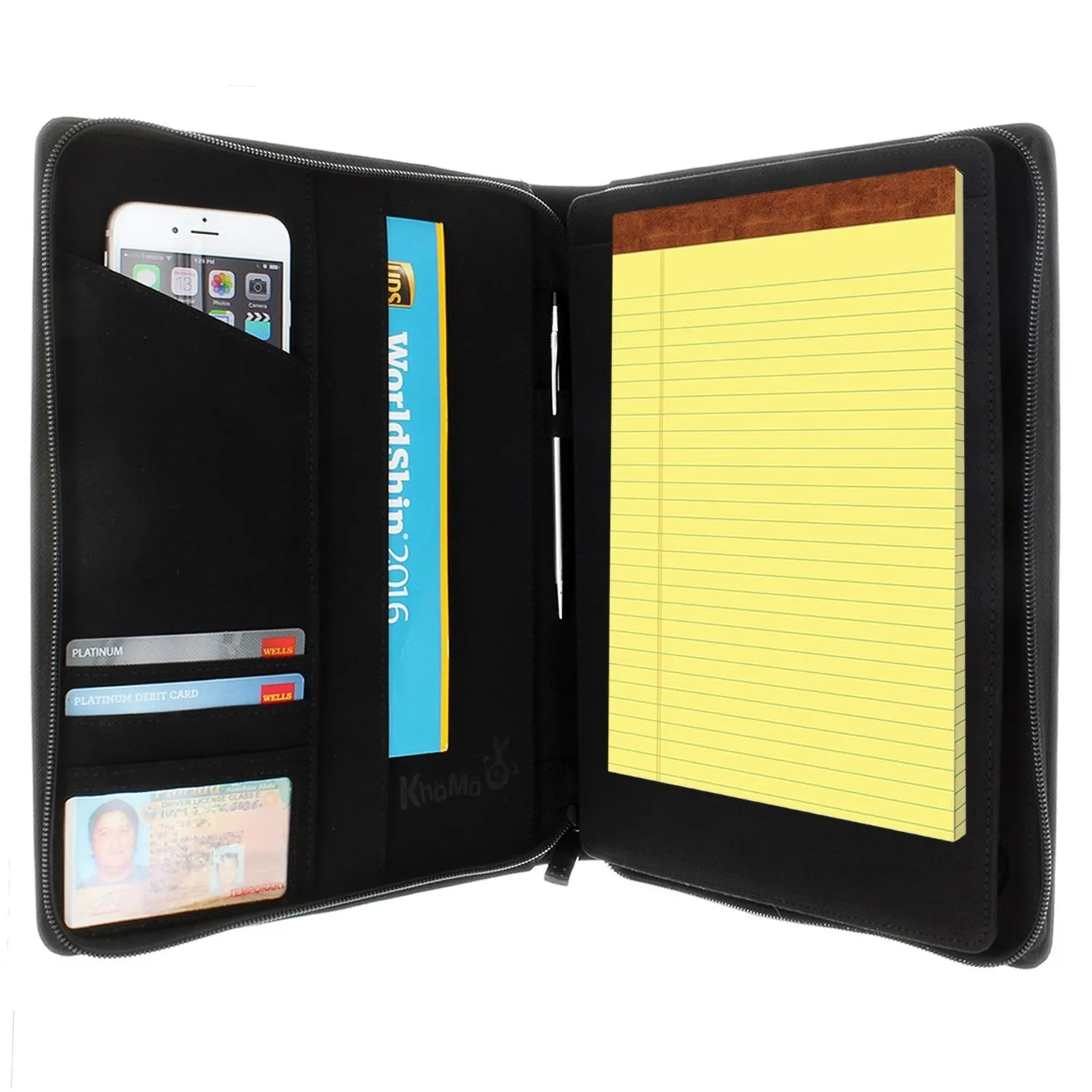 Apple iPad Air 4 PadFolio Case Carbon Fiber Executive Notepad Holder 8.5" To 11" Inch