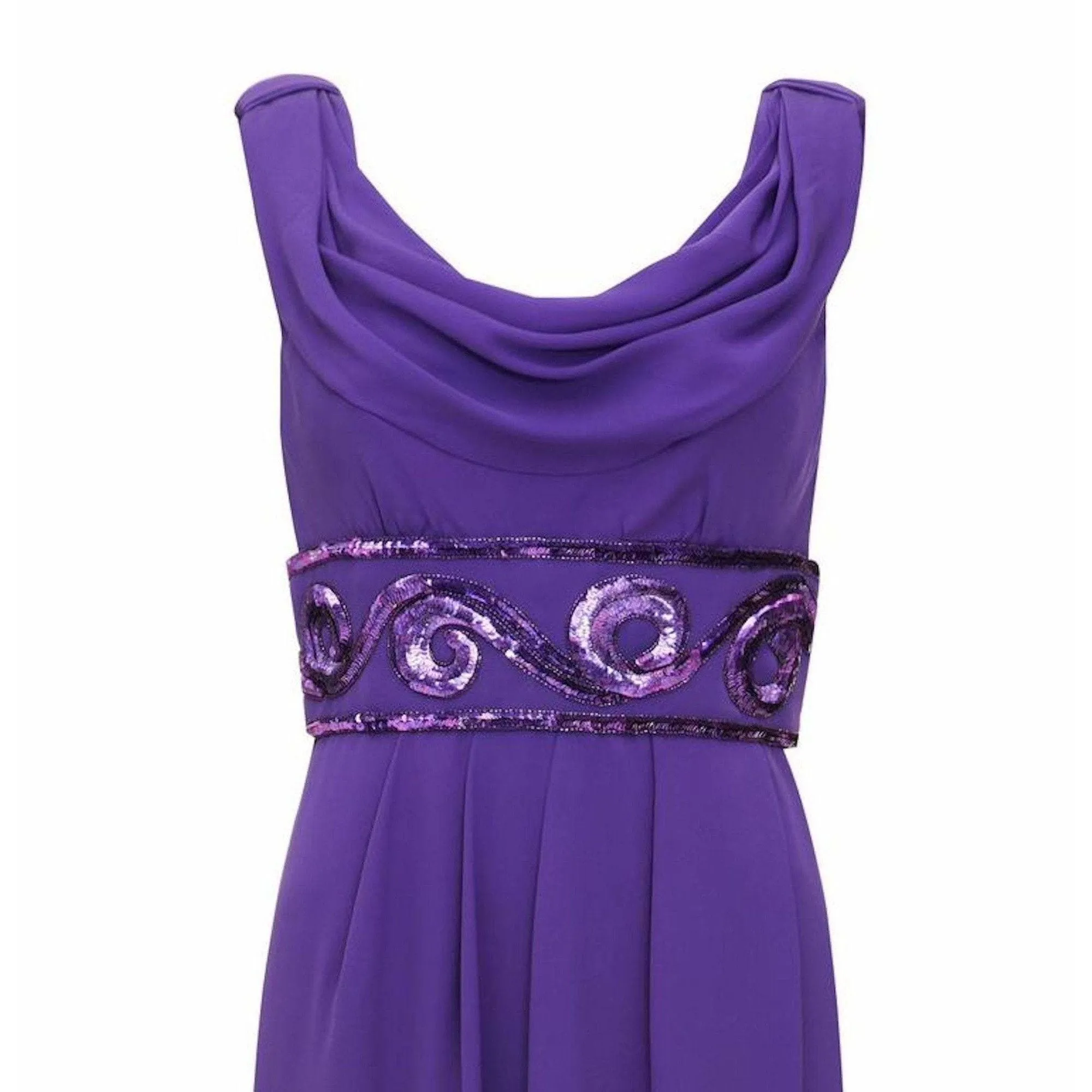 ARCHIVE - 1980s Victor Edelstein Couture Purple Chiffon Dress