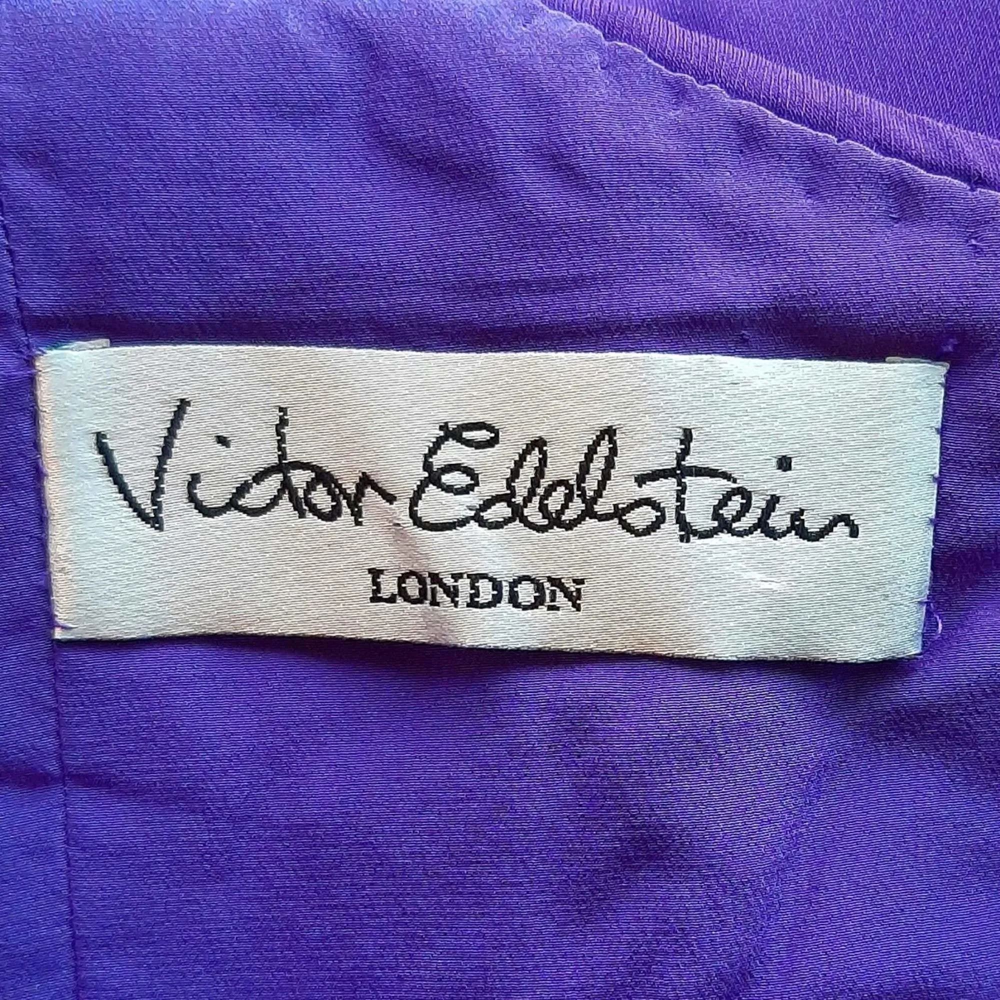 ARCHIVE - 1980s Victor Edelstein Couture Purple Chiffon Dress