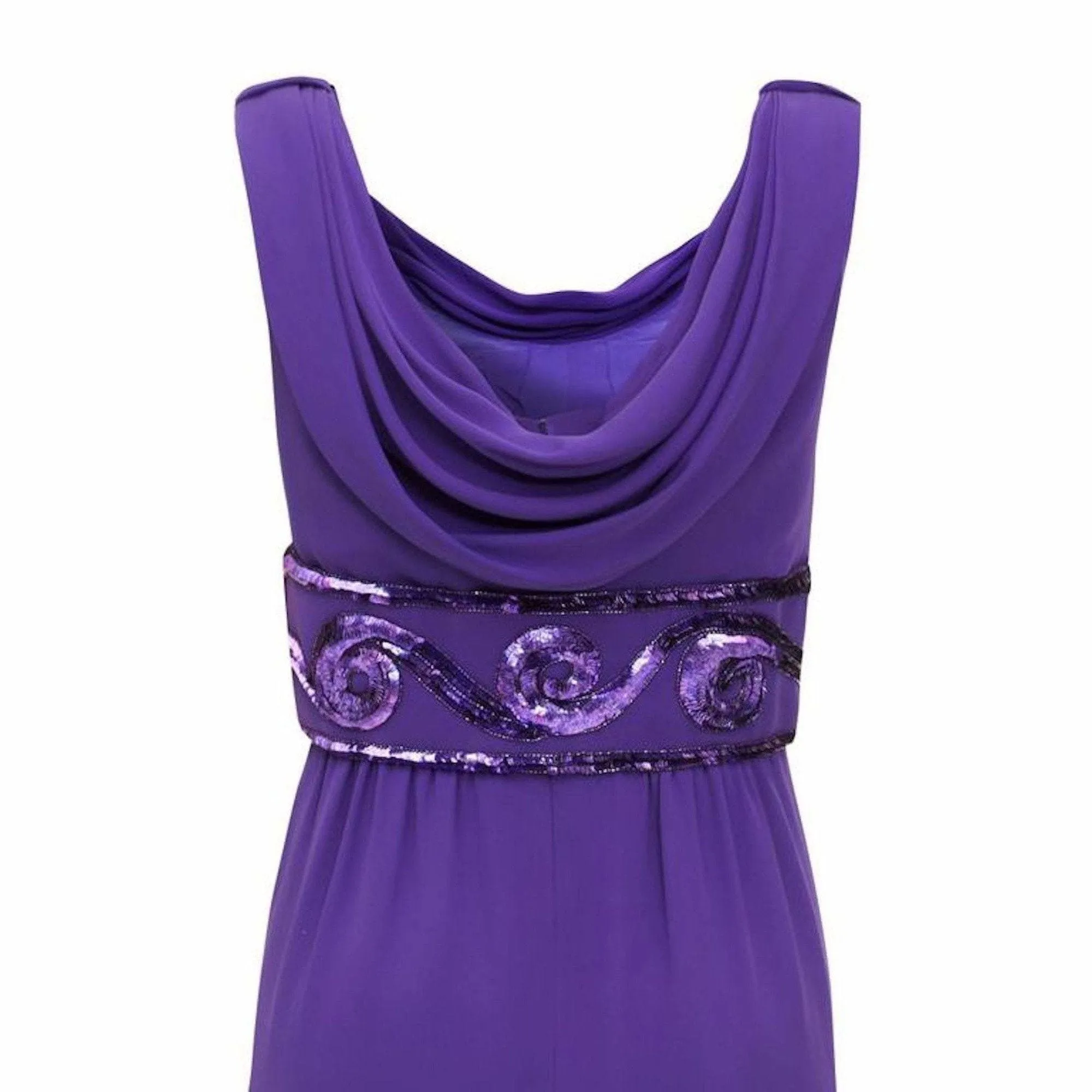 ARCHIVE - 1980s Victor Edelstein Couture Purple Chiffon Dress