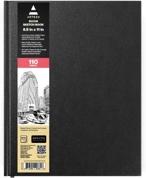 ARTEZA Hardcover Sketch Book 8.5 x 11 Drawing Pad 100 Sheets Sketch Pads for Drawing for Adults & Teens