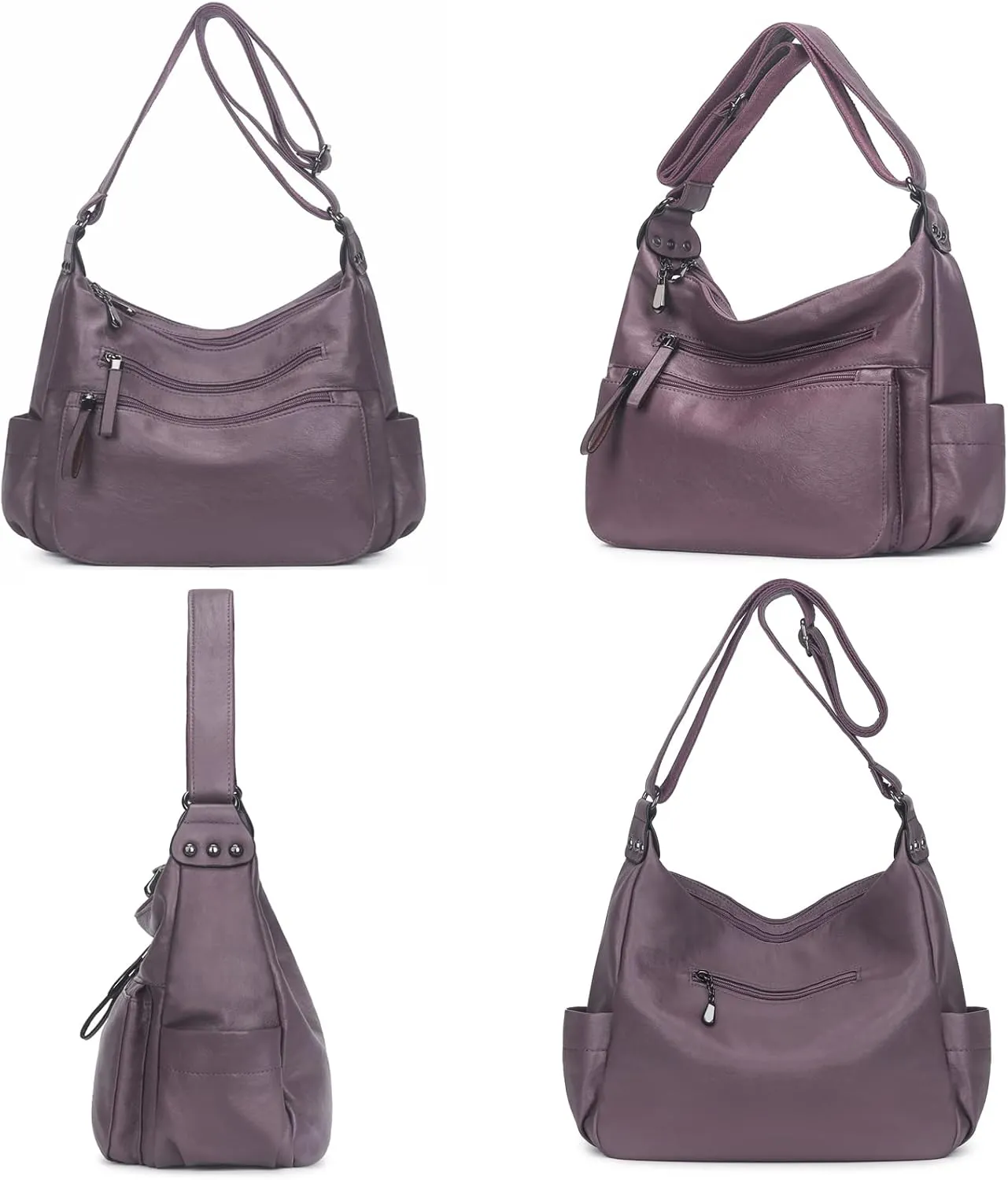 Artwell Fashion Crossbody Bag For Women Shoulder Bag Soft PU Leather Handbags Purses Multi Pocket Hobo Tote Bag
