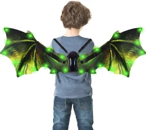 ATHLERIA Electric Dragon Wings Toys for Boys, Kids Dinosaur Wings with LED Light & Music, Halloween Dino Dress-Up Costumes, Dinosaur Toys Christmas Birthday Easter Party Gifts for Toddlers 3  Years
