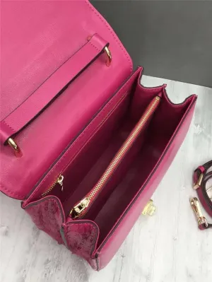 Authentic Crocodile Skin Female Flap Purse Genuine Alligator Leather Lady Small Pink Handbag Women Oblique Cross Shoulder Bag