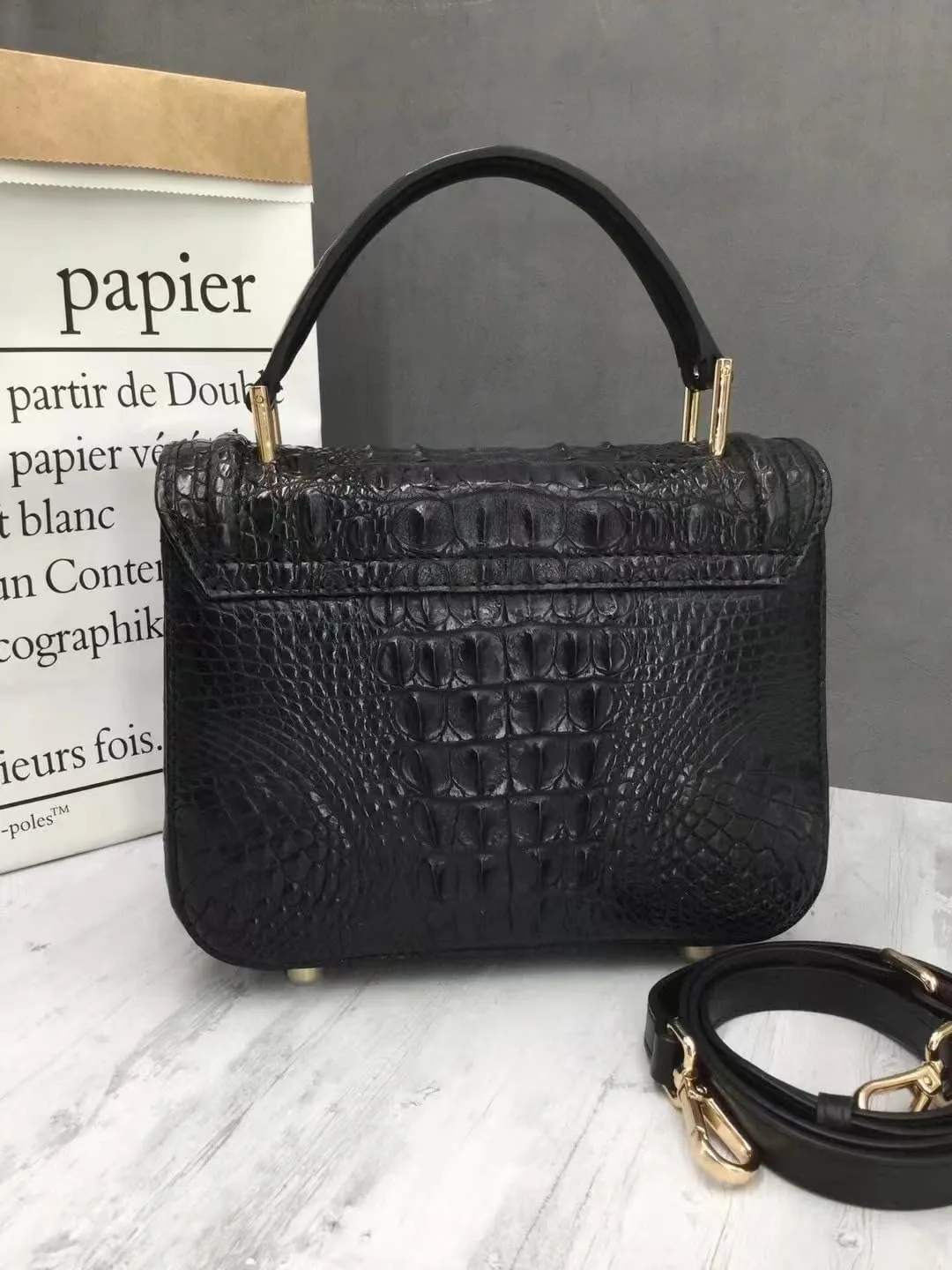 Authentic Crocodile Skin Female Flap Purse Genuine Alligator Leather Lady Small Pink Handbag Women Oblique Cross Shoulder Bag