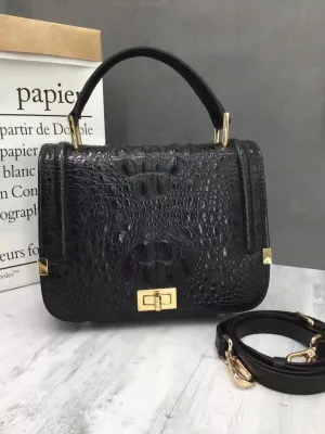 Authentic Crocodile Skin Female Flap Purse Genuine Alligator Leather Lady Small Pink Handbag Women Oblique Cross Shoulder Bag