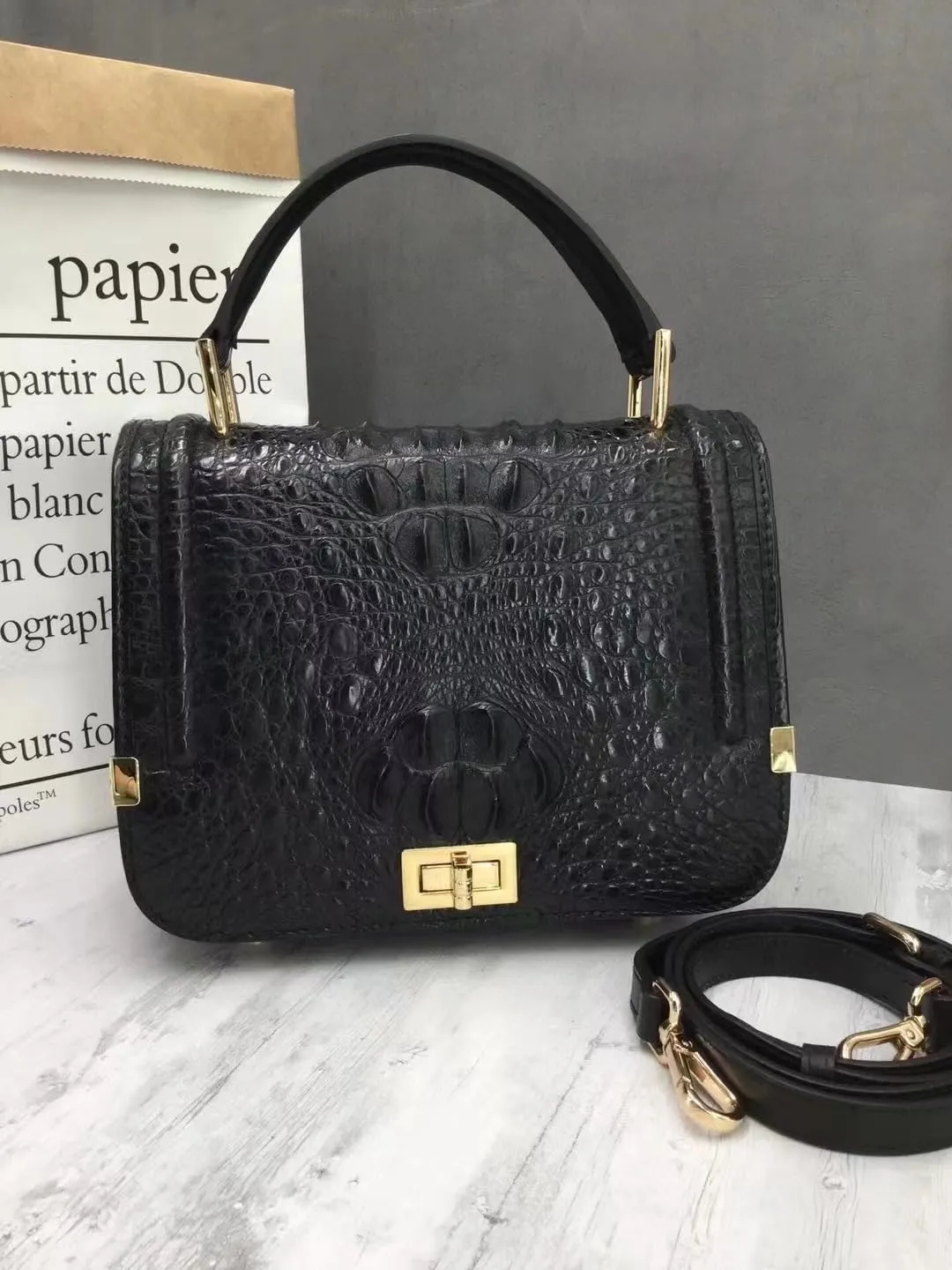 Authentic Crocodile Skin Female Flap Purse Genuine Alligator Leather Lady Small Pink Handbag Women Oblique Cross Shoulder Bag