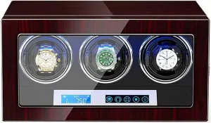 Automatic Watch Winder 3 Watch Winder Box Piano Finish LCD Touch Display Sn Adjustable Watch Pillows Led Illumination Creativity B Watch Winder Display Watch Box