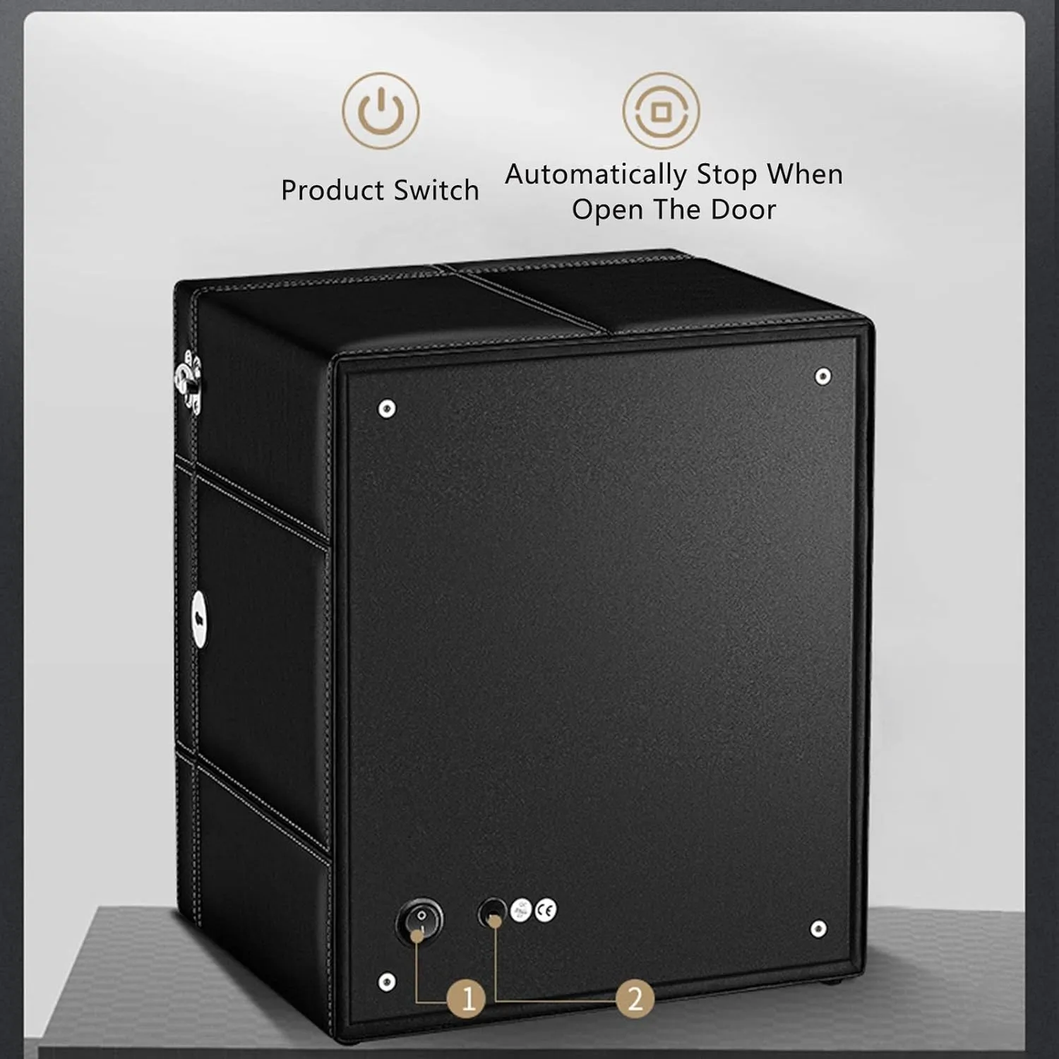 Automatic Watch Winder Box LCD Touch Screen Adjustable Watch Pillows Leather Exterior Quiet Motor Built-in LED Illumination Watch Winder Box Best Gift