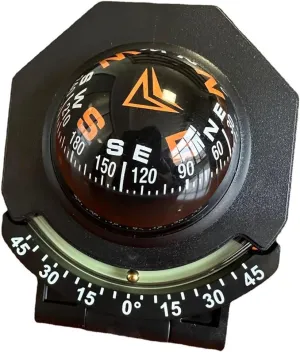 Automotive Compasses, Universal Collapsible Car Dashboard Ball Compass with Slope Meter, Luminous Folding Compass with Adhesive Tape for Boat Car Vehicle Navigation