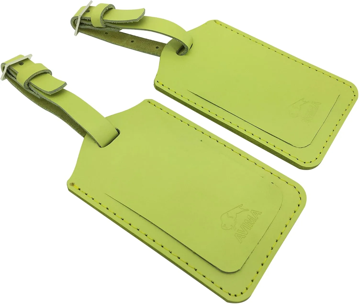 AVIMA® BEST Premium Handcrafted Leather Luggage Tags 2 Pieces Set
