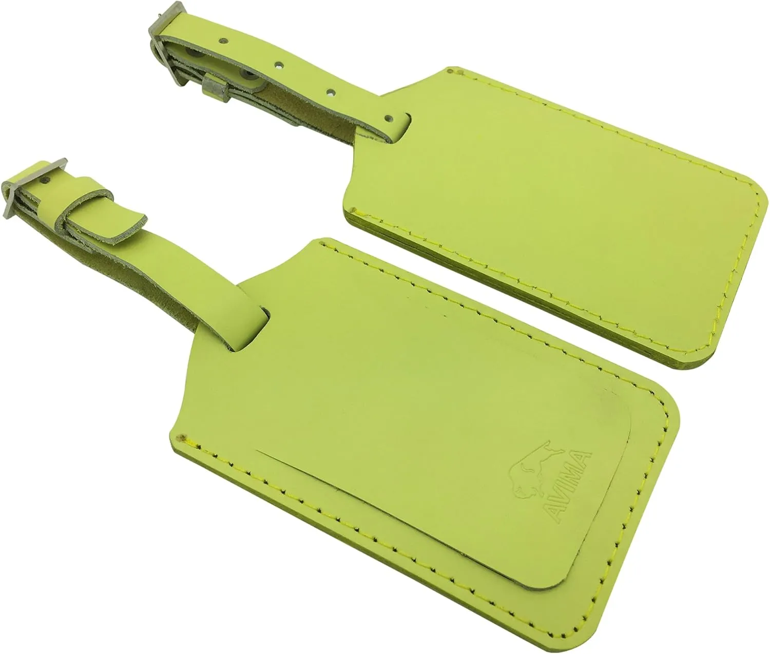 AVIMA® BEST Premium Handcrafted Leather Luggage Tags 2 Pieces Set