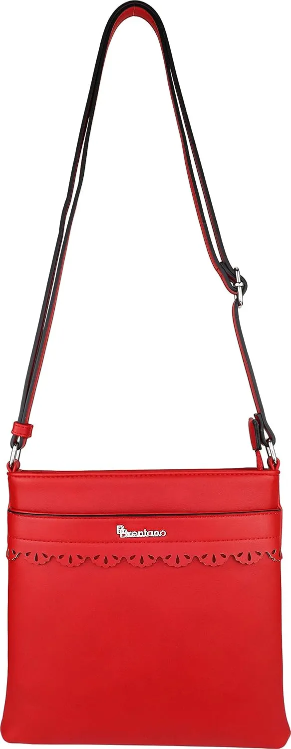 B BRENTANO Vegan Medium Crossbody Handbag Purse