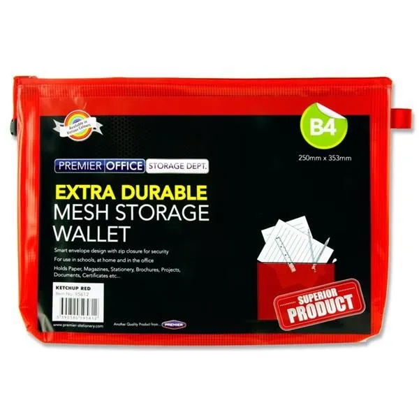 B4 DURABLE  WALLET-KETCHUP RED