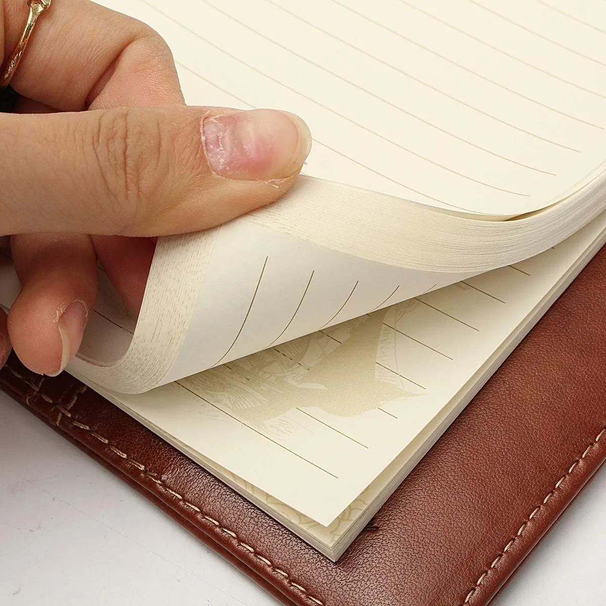 B6 Leather Journal Notebook with Combination Lock, Travel Sailor Writing Diary Personal Planner Organizers As Gift for Girls Boys Women, 7.87 X 5.51 in