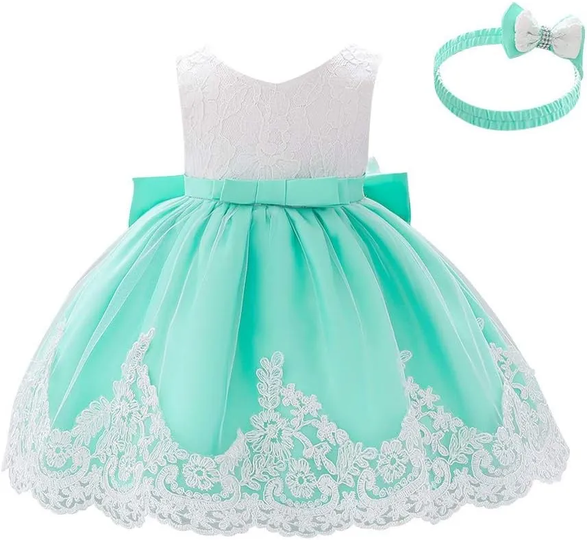 Baby Girl Lace Tutu Dress Infant Toddler Wedding Flower Girl Dress First Birthday Formal Pageant Christening Dresses