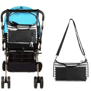 Baby Stroller Organizer Bag for Mom also Converts to a Stylish Shoulder Bag | BONUS Changing Pad | TWO Cup Holders | Mesh Pocket for iPhones, iPads, and Secret Compartment for your Wallets and Keys