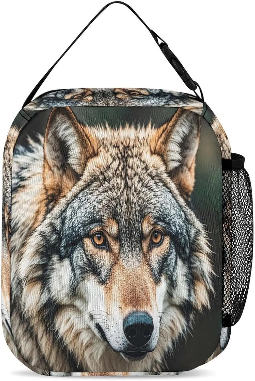 Backpack Lunch Bag Pencil Pouch Set, Wolves Print Lightweight & Durable 3-Piece Combo Ideal for Work, And Travel