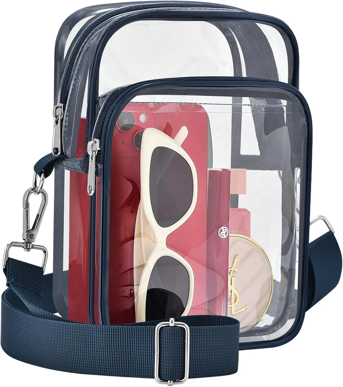Bagenius Clear Bag for Stadium Events, Clear Purse with Removable Strap, Transparent Bag for Sports Concert and Festivals