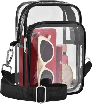 Bagenius Clear Bag for Stadium Events, Clear Purse with Removable Strap, Transparent Bag for Sports Concert and Festivals