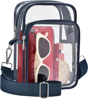 Bagenius Clear Bag for Stadium Events, Clear Purse with Removable Strap, Transparent Bag for Sports Concert and Festivals