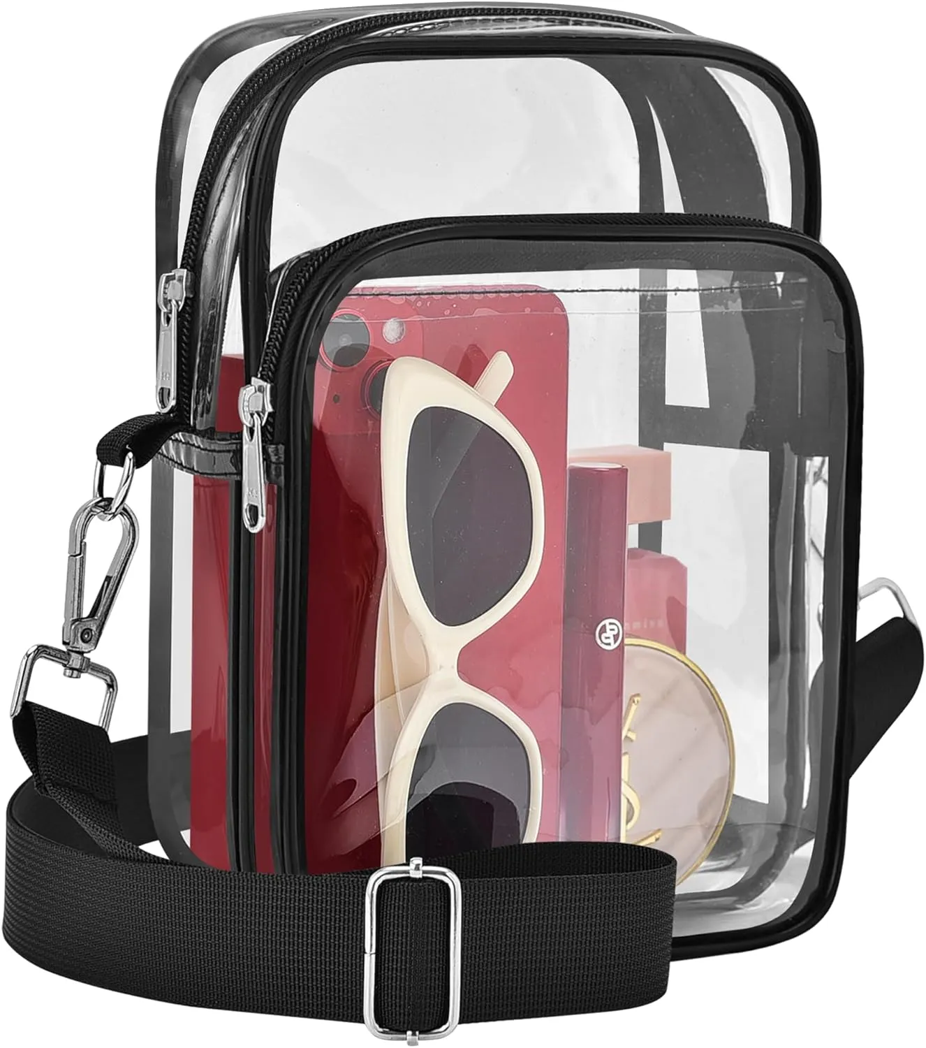 Bagenius Clear Bag for Stadium Events, Clear Purse with Removable Strap, Transparent Bag for Sports Concert and Festivals