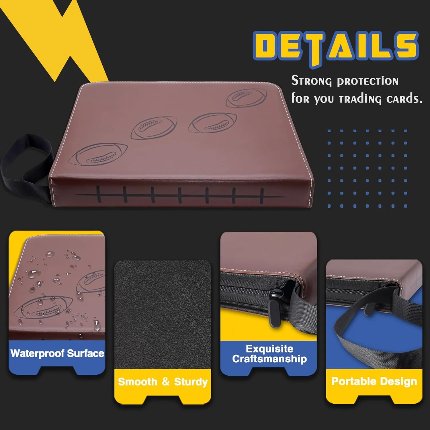 Baseball Card Binder, CLOVERCAT 9 Pocket Sports card binder, 720 Double Sided Pocket Zipper Album, Baseball cards Display Holder, Expandable, Compatible with Gaming Cards, Yugioh, MTG and Other TCG