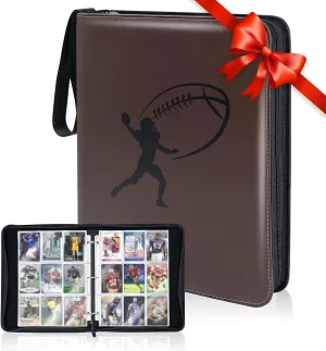 Baseball Card Binder, CLOVERCAT 9 Pocket Sports card binder, 720 Double Sided Pocket Zipper Album, Baseball cards Display Holder, Expandable, Compatible with Gaming Cards, Yugioh, MTG and Other TCG