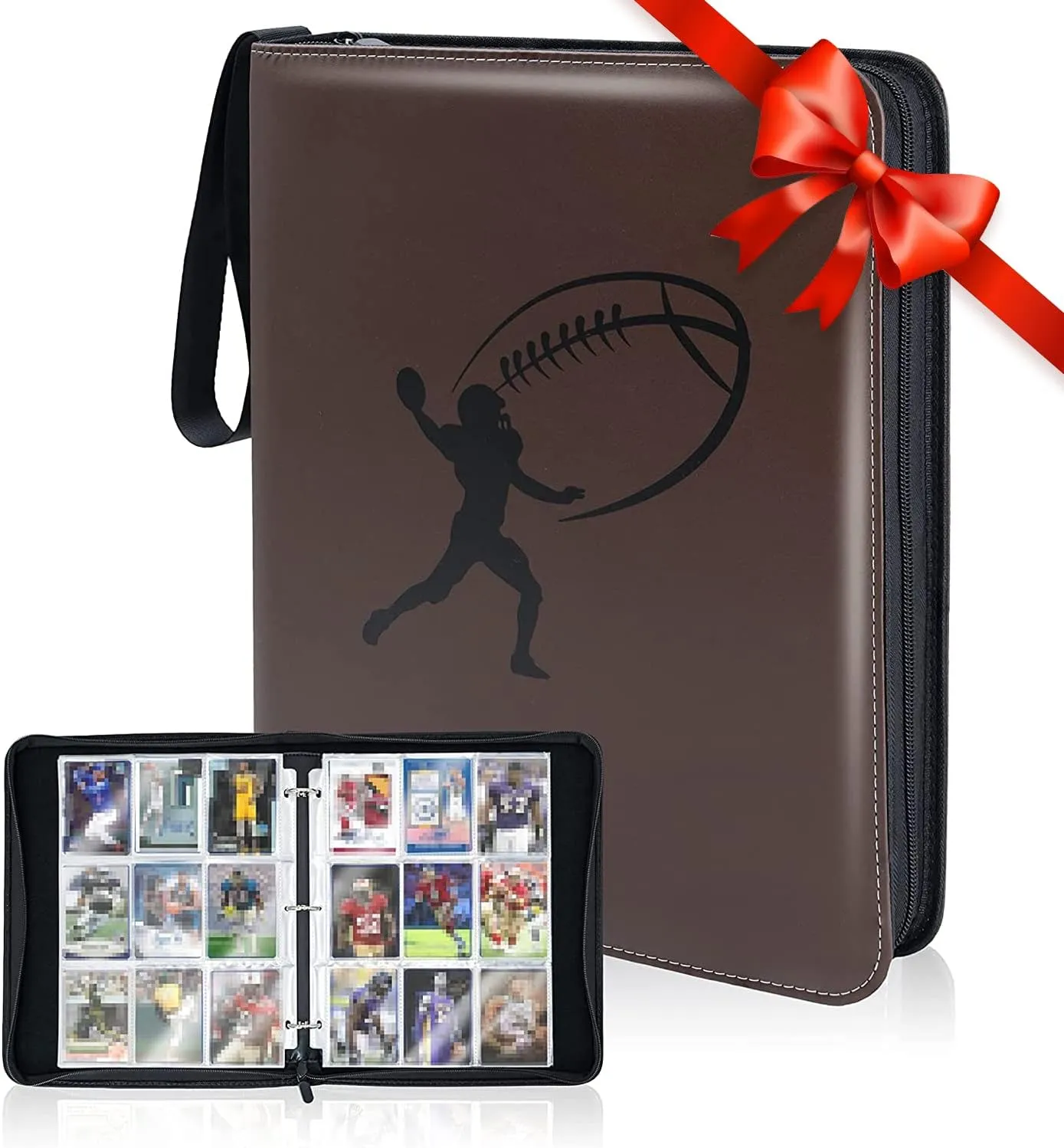 Baseball Card Binder, CLOVERCAT 9 Pocket Sports card binder, 720 Double Sided Pocket Zipper Album, Baseball cards Display Holder, Expandable, Compatible with Gaming Cards, Yugioh, MTG and Other TCG