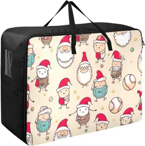 Baseball Santa Storage Bag, 27.5x19.7x11 in, Collapsible Moving Bags Collapsible Storage Totes for Storing, Camping, Packing and Moving Supplies
