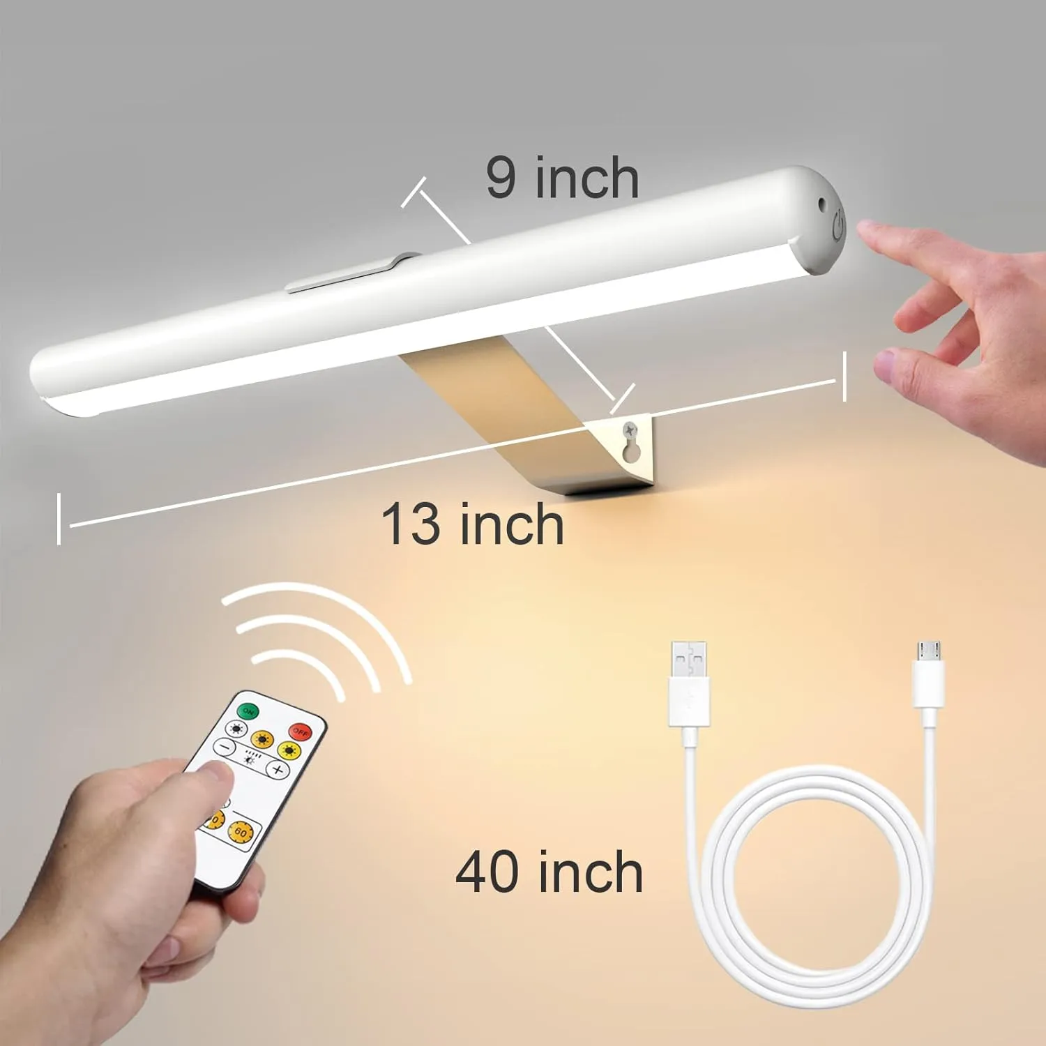 Battery Operated Picture Light with Remote Control,Painting Light Cordless Full Metal Art Display Light, 3 Lighting 300LM Super Bright Led Picture Light for Wall Gallery Artwork Dartboard
