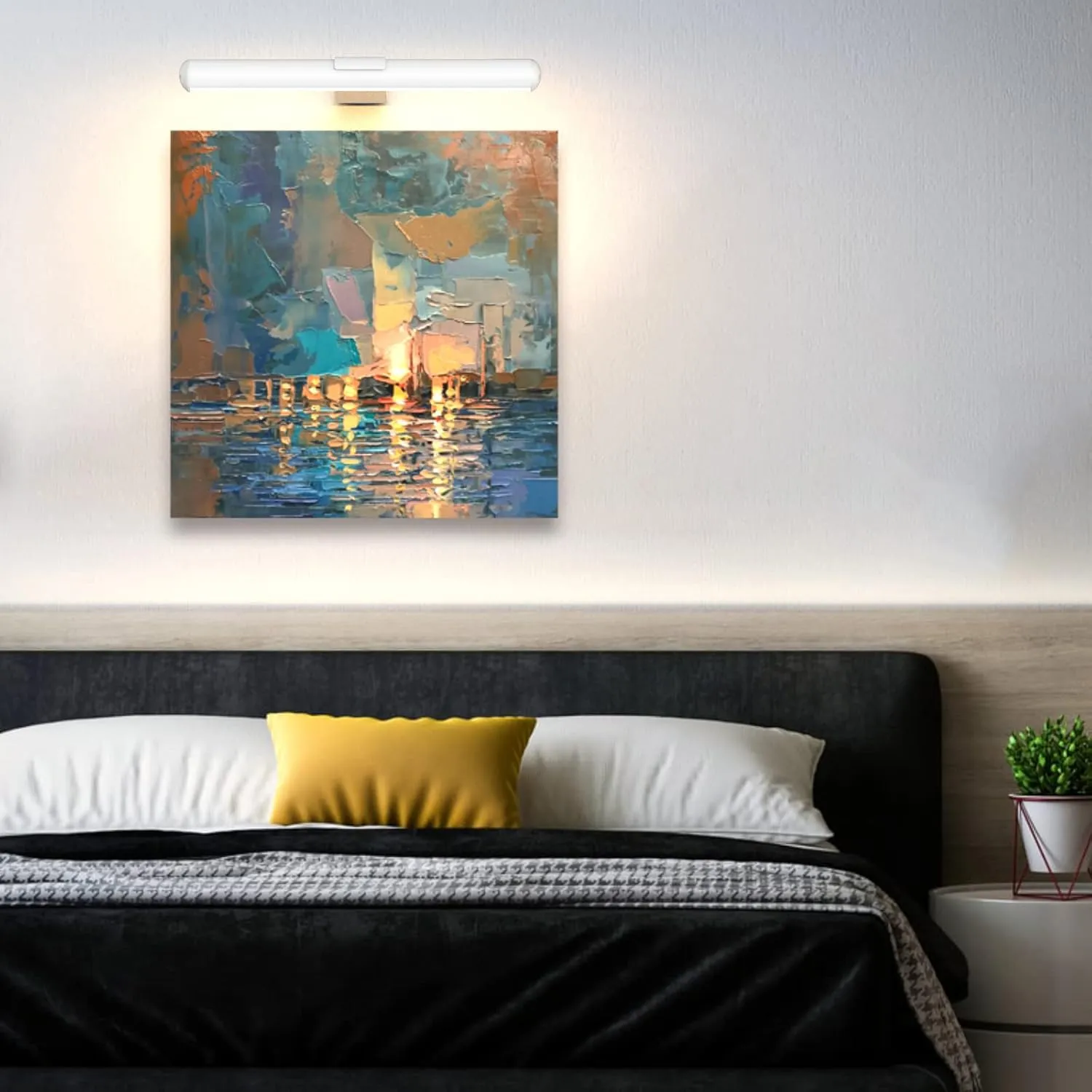 Battery Operated Picture Light with Remote Control,Painting Light Cordless Full Metal Art Display Light, 3 Lighting 300LM Super Bright Led Picture Light for Wall Gallery Artwork Dartboard