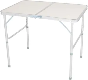 BAYUELSWU Small Folding Camping Table, Portable Folding Table Adjustable Height, 2 Feet Lightweight Aluminum Camping Table for Picnic Cooking Beach, 90 x 60 x 70 cm