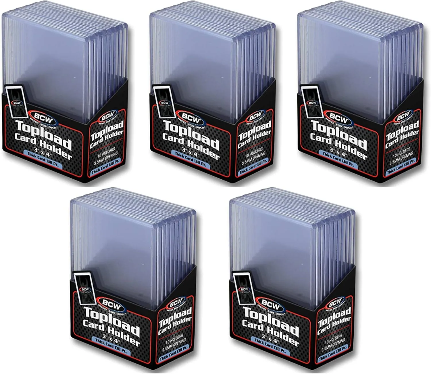 BCW 138 PT. Thick Card Topload Holder - Pack of 50 | Durable Rigid PVC Toploader | Toploaders for Memorabilia, Jersey, Patch, and Relic Cards | Ideal for Collectors and Hobbyists