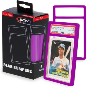 BCW Graded Card Slab Bumpers - Purple | TPE Edge Protectors for PSA Slabs (2017–Current) | Secure Fit & Easy Grip | Pack of 6 Bumpers for PSA-Graded Card Cases | Collector-Grade Protection