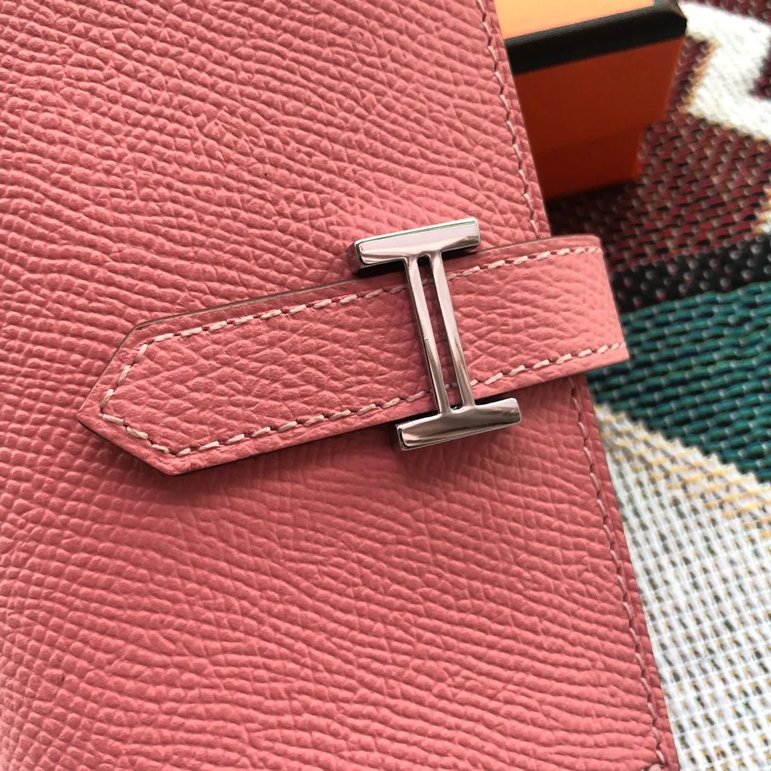 BEARN COMPACT WALLET 12 IN BLUSH PINK EPSOM LEATHER