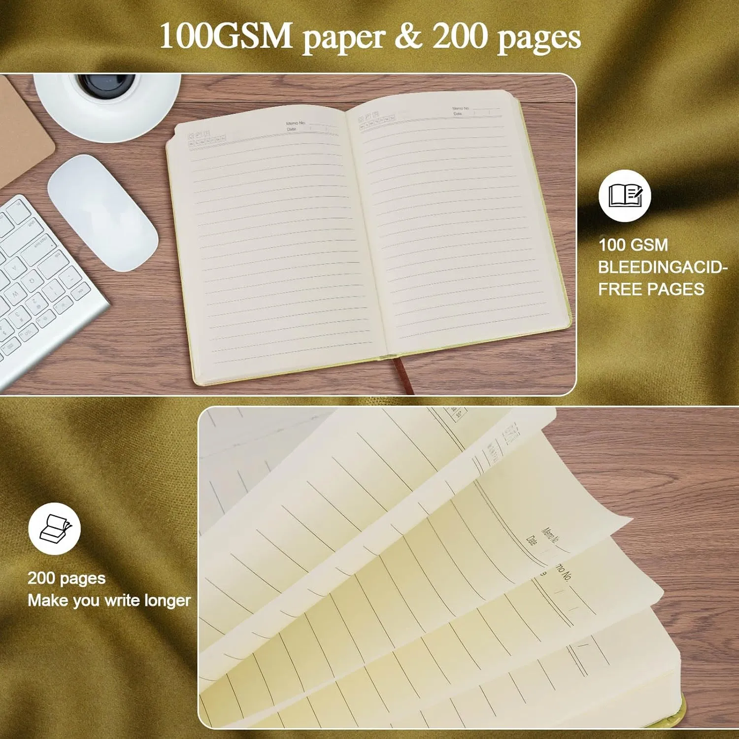 Bee Gifts Bee Faux Leather Vintage Journal Notebook Honey Bee Gifts,Hardcover Notebook for Women Men,Bee Lover Gifts,200 Pages 100 Gsm Journal Notebook with Pen,1 Pack Yellow A5 (Bee Yellow)
