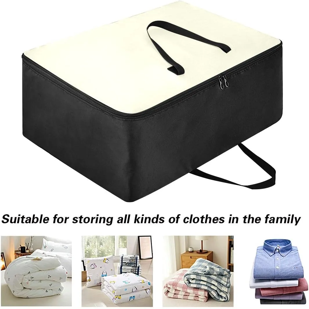 Beige Storage Bags Moving Supplies with Sturdy Handle and Durable Zipper, Collapsible Storage Totes for Storing, Camping, Packing and Moving Supplies