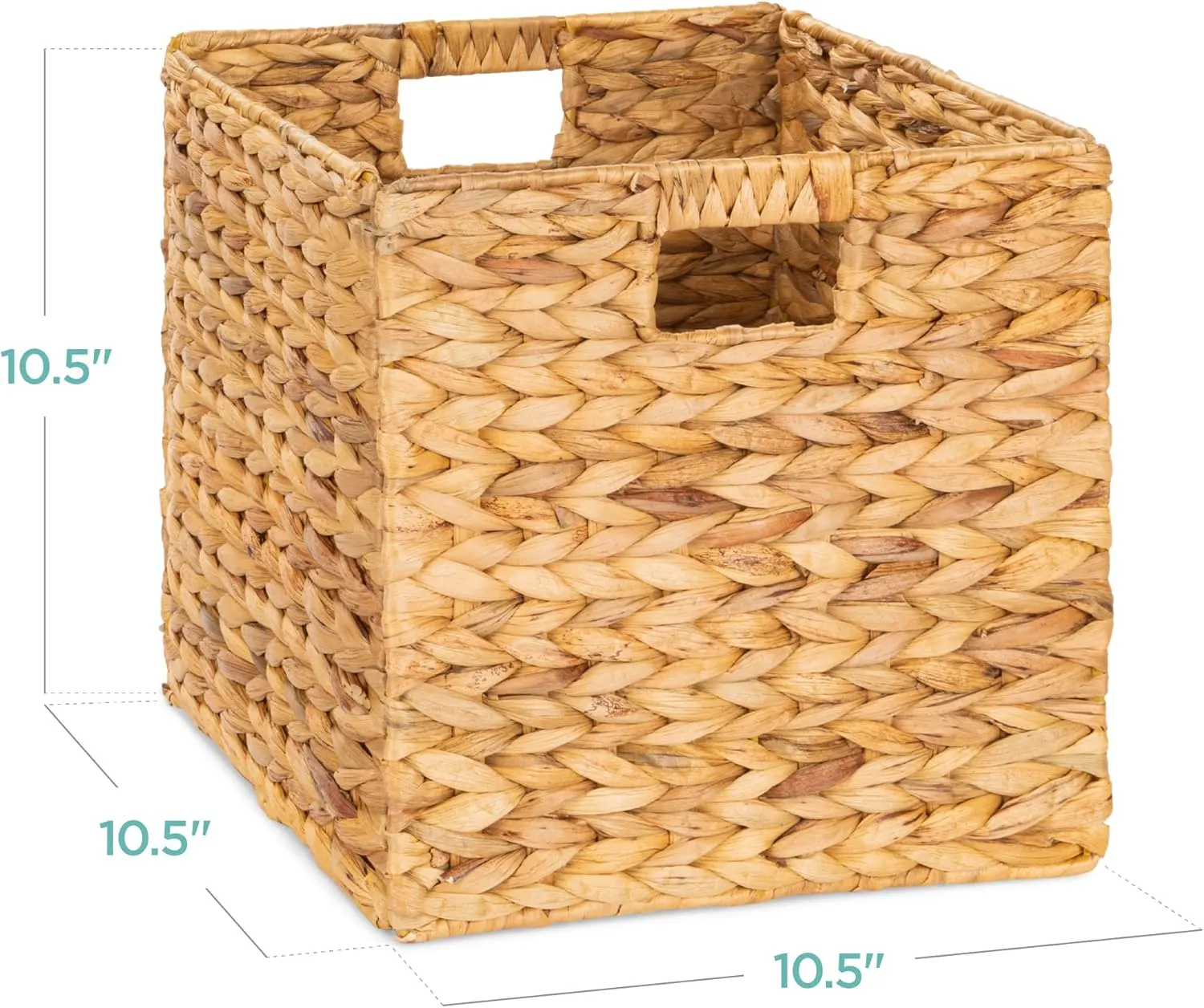 Best Choice Products 10.5x10.5in Hyacinth Baskets, Rustic Set Of 5 Multipurpose Collapsible Storage Organizer, Handwoven Laundry Totes for Bedroom, Living Room, Shelves - Natural