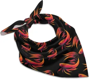 Betta Fish Fashion Neck Scarf Head Kerchief Hair Wrap Bandana Headscarf for Women Handbags