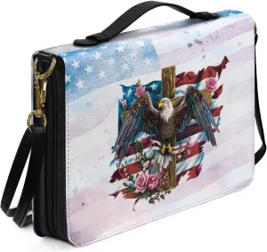 Bible Cover Case Large Bible Tote Bag for Women Girls, PU Leather Bible Carrying Case with Shoulder Strap