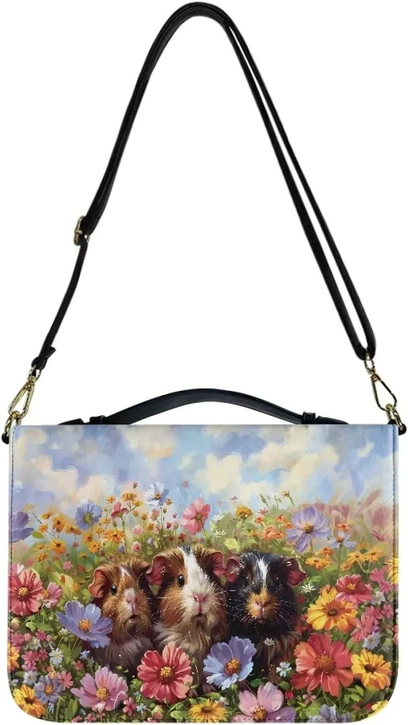 Bible Cover Case Large Bible Tote Bag for Women Girls, PU Leather Bible Carrying Case with Shoulder Strap